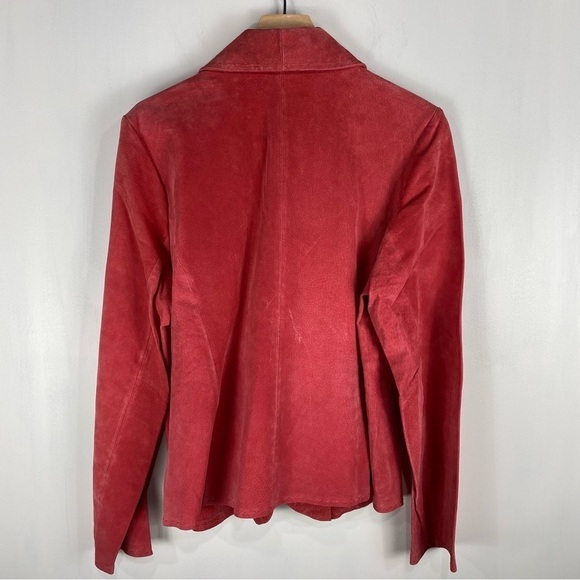 Kim Rogers 100% Leather Western Rodeo Stitched Blazer Jacket Salmon Size Large - Picture 5 of 5
